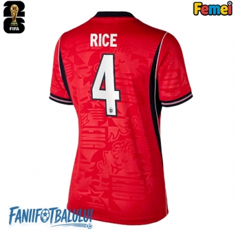 Anglia Declan Rice #4 Echipament de Fotbal Replică Mondial 2026 Femei Deplasare